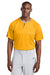 Sport-Tek ST359 Mens Moisture Wicking Competitor 2 Button Short Sleeve Henley Gold Model Front