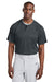 Sport-Tek ST359 Mens Moisture Wicking Competitor 2 Button Short Sleeve Henley Iron Grey Model Front