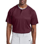 Sport-Tek Mens Moisture Wicking Competitor 2 Button Short Sleeve Henley - Maroon