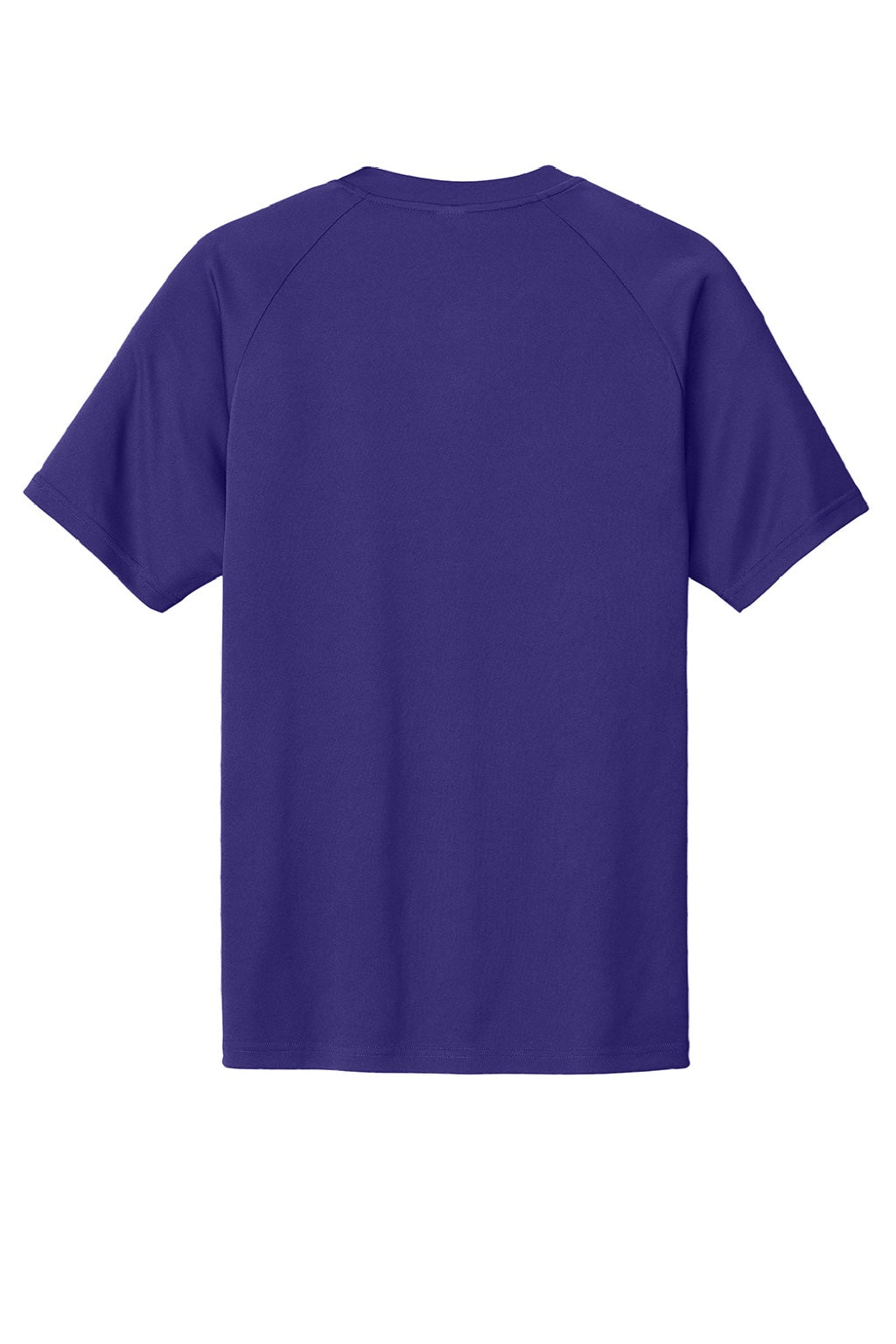 Sport-Tek ST359 Mens Moisture Wicking Competitor 2 Button Short Sleeve Henley Purple Flat Back