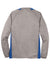 Sport-Tek ST361LS Mens Contender Heather Moisture Wicking Long Sleeve Crewneck T-Shirt Heather Vintage Grey/Royal Blue Flat Back