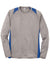 Sport-Tek ST361LS Mens Contender Heather Moisture Wicking Long Sleeve Crewneck T-Shirt Heather Vintage Grey/Royal Blue Flat Front