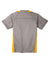 Sport-Tek ST361 Mens Contender Heather Moisture Wicking Short Sleeve Crewneck T-Shirt Heather Vintage Grey/Gold Flat Back