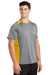 Sport-Tek ST361 Mens Contender Heather Moisture Wicking Short Sleeve Crewneck T-Shirt Heather Vintage Grey/Gold Model 3q