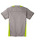 Sport-Tek ST361 Mens Contender Heather Moisture Wicking Short Sleeve Crewneck T-Shirt Heather Vintage Grey/Lime Shock Green Flat Back