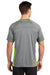 Sport-Tek ST361 Mens Contender Heather Moisture Wicking Short Sleeve Crewneck T-Shirt Heather Vintage Grey/Lime Shock Green Model Back