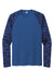 Sport-Tek ST376LS Mens Drift Camo Colorblock Moisture Wicking Long Sleeve Crewneck T-Shirt Royal Blue Flat Front