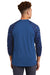 Sport-Tek ST376LS Mens Drift Camo Colorblock Moisture Wicking Long Sleeve Crewneck T-Shirt Royal Blue Model Back