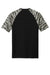 Sport-Tek ST376 Mens Drift Camo Colorblock Moisture Wicking Short Sleeve Crewneck T-Shirt Black Flat Back