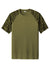 Sport-Tek ST376 Mens Drift Camo Colorblock Moisture Wicking Short Sleeve Crewneck T-Shirt Olive Drab Green Flat Front