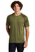 Sport-Tek ST376 Mens Drift Camo Colorblock Moisture Wicking Short Sleeve Crewneck T-Shirt Olive Drab Green Model Front