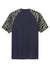 Sport-Tek ST376 Mens Drift Camo Colorblock Moisture Wicking Short Sleeve Crewneck T-Shirt True Navy Blue Flat Back