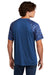 Sport-Tek ST376 Mens Drift Camo Colorblock Moisture Wicking Short Sleeve Crewneck T-Shirt Royal Blue Model Back