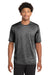 Sport-Tek ST390 Mens Electric Heather Moisture Wicking Short Sleeve Crewneck T-Shirt Grey Black Electric Model Front