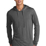 Sport-Tek Mens Moisture Wicking Long Sleeve Hooded T-Shirt Hoodie - Heather Dark Grey