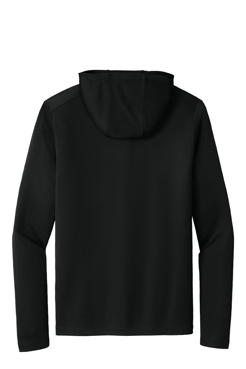 Sport-Tek ST420LSH Mens Posi-UV Pro Moisture Wicking Long Sleeve Hooded T-Shirt Hoodie Black Flat Back