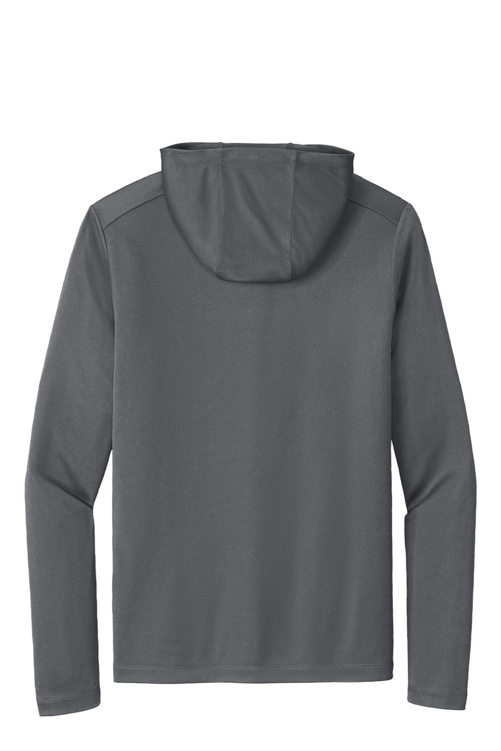 Sport-Tek ST420LSH Mens Posi-UV Pro Moisture Wicking Long Sleeve Hooded T-Shirt Hoodie Dark Smoke Grey Flat Back