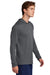 Sport-Tek ST420LSH Mens Posi-UV Pro Moisture Wicking Long Sleeve Hooded T-Shirt Hoodie Dark Smoke Grey Model Side