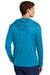 Sport-Tek ST420LSH Mens Posi-UV Pro Moisture Wicking Long Sleeve Hooded T-Shirt Hoodie Sapphire Blue Model Back