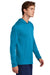 Sport-Tek ST420LSH Mens Posi-UV Pro Moisture Wicking Long Sleeve Hooded T-Shirt Hoodie Sapphire Blue Model Side