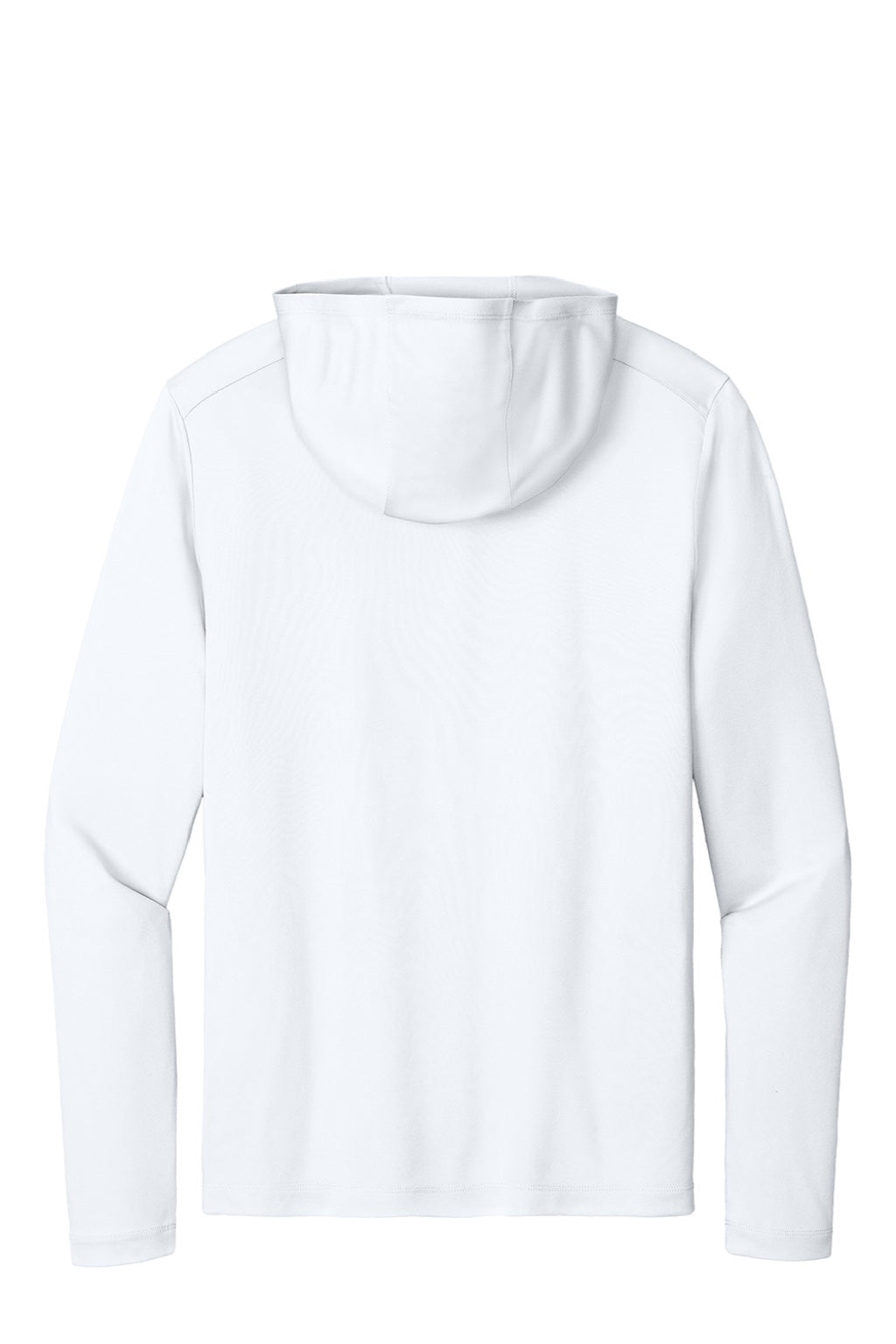 Sport-Tek ST420LSH Mens Posi-UV Pro Moisture Wicking Long Sleeve Hooded T-Shirt Hoodie White Flat Back