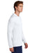 Sport-Tek ST420LSH Mens Posi-UV Pro Moisture Wicking Long Sleeve Hooded T-Shirt Hoodie White Model Side