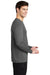 Sport-Tek ST420LS Mens Moisture Wicking Long Sleeve Crewneck T-Shirt Dark Smoke Grey Model Side