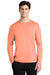 Sport-Tek ST420LS Mens Moisture Wicking Long Sleeve Crewneck T-Shirt Soft Coral Orange Model Front