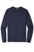 Sport-Tek ST420LS Mens Moisture Wicking Long Sleeve Crewneck T-Shirt True Navy Blue Flat Front
