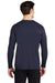 Sport-Tek ST420LS Mens Moisture Wicking Long Sleeve Crewneck T-Shirt True Navy Blue Model Back