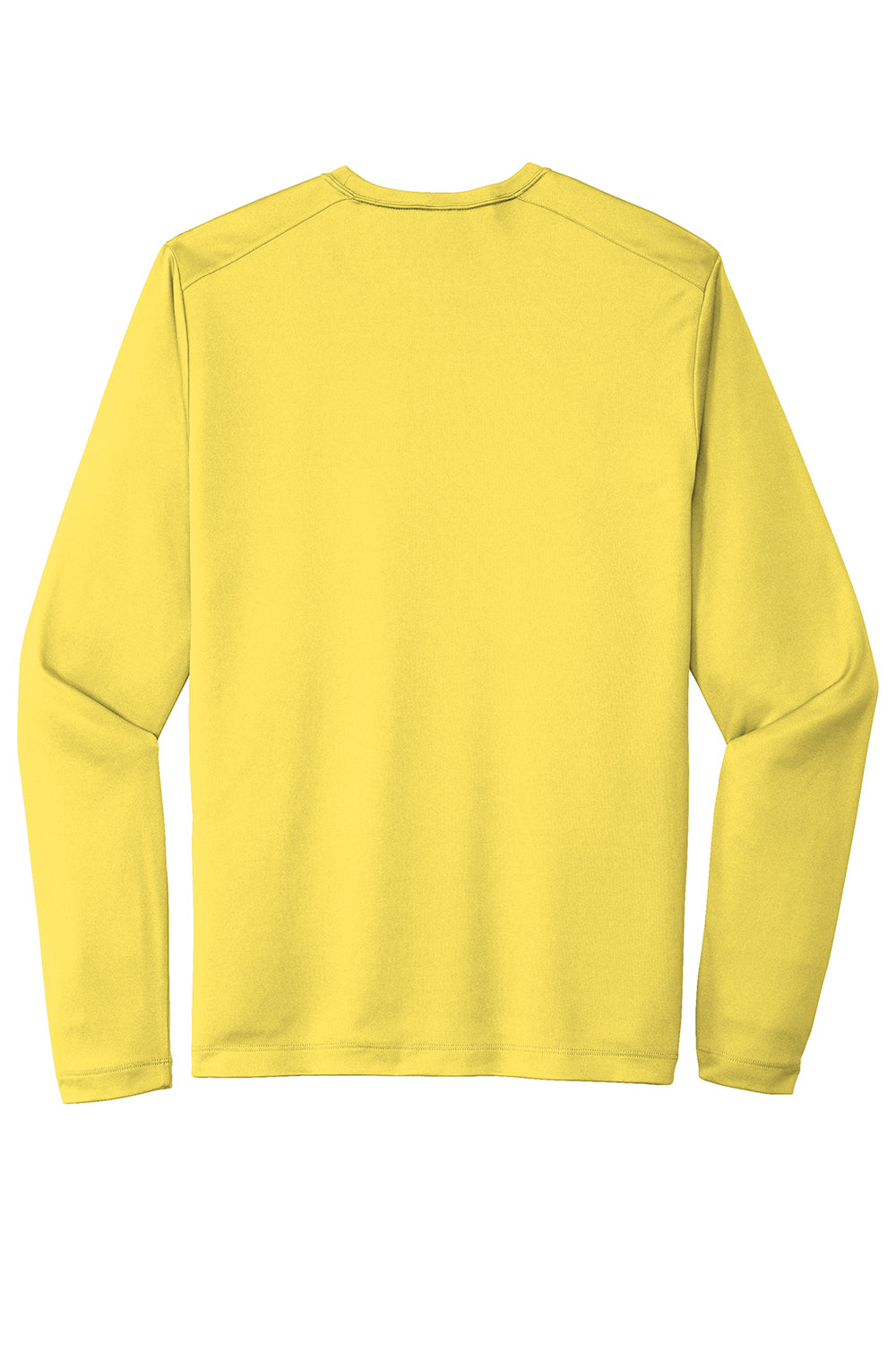 Sport-Tek ST420LS Mens Moisture Wicking Long Sleeve Crewneck T-Shirt Yellow Flat Back