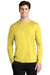 Sport-Tek ST420LS Mens Moisture Wicking Long Sleeve Crewneck T-Shirt Yellow Model Front
