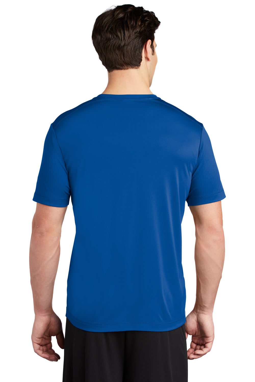 Sport-Tek ST420 Mens Moisture Wicking Short Sleeve Crewneck T-Shirt True Royal Blue Model Back
