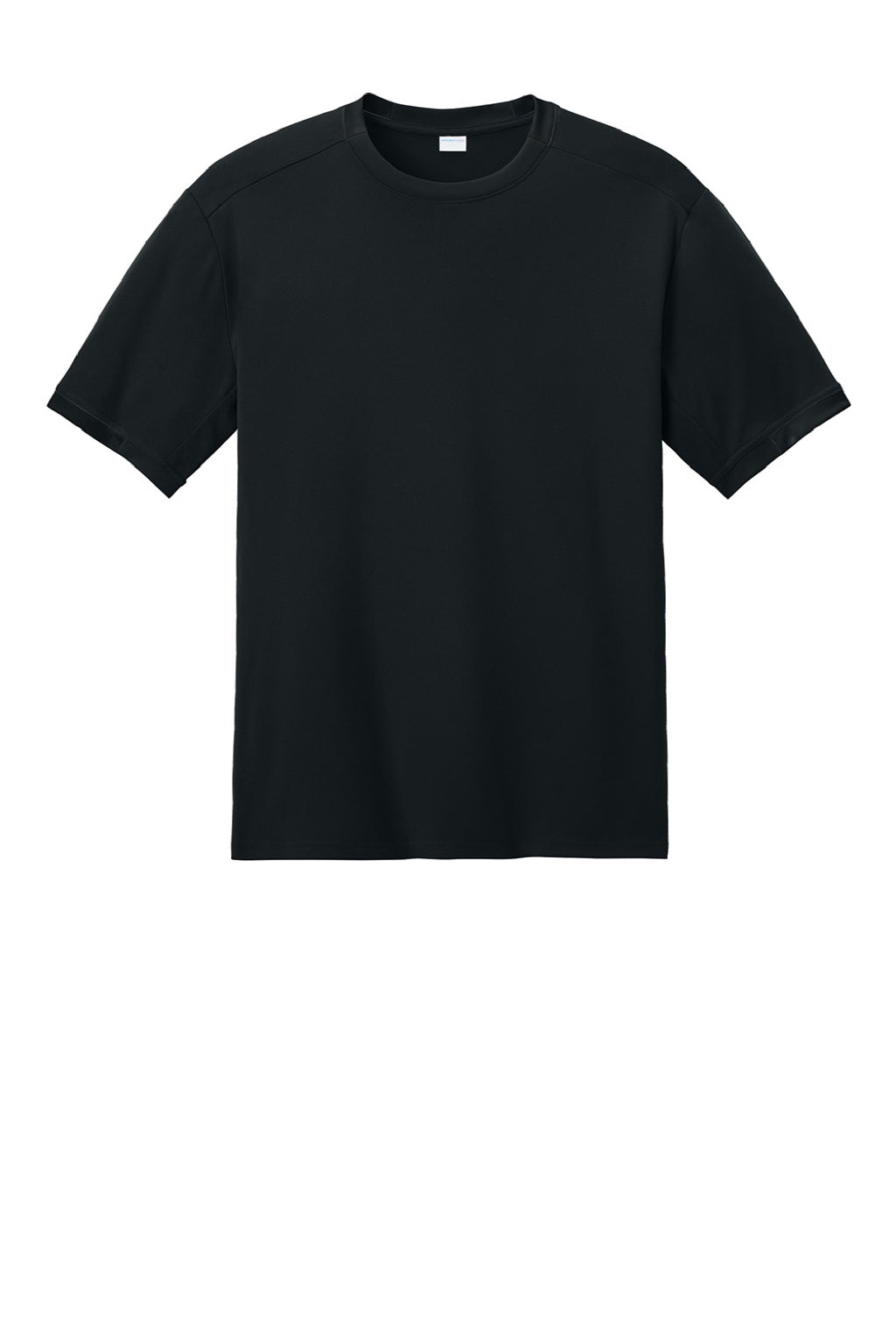 Sport-Tek ST440 Mens Club Moisture Wicking Short Sleeve Crewneck T-Shirt Black/Black Flat Front