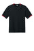 Sport-Tek ST440 Mens Club Moisture Wicking Short Sleeve Crewneck T-Shirt Black/Deep Red Flat Front