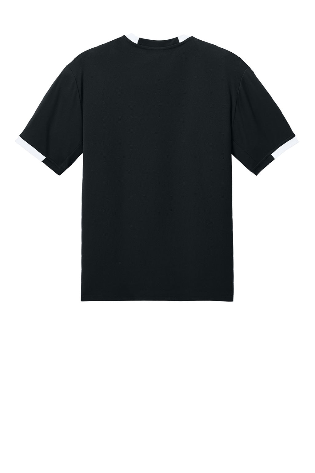 Sport-Tek ST440 Mens Club Moisture Wicking Short Sleeve Crewneck T-Shirt Black/White Flat Back
