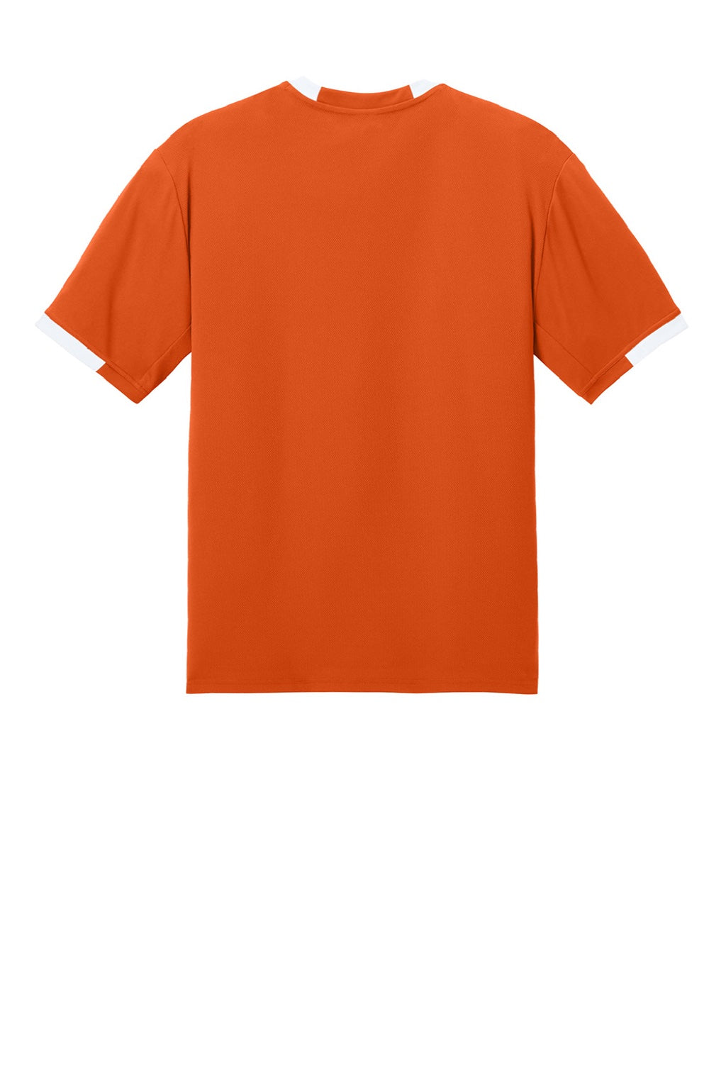 Sport-Tek ST440 Mens Club Moisture Wicking Short Sleeve Crewneck T-Shirt Deep Orange/White Flat Back