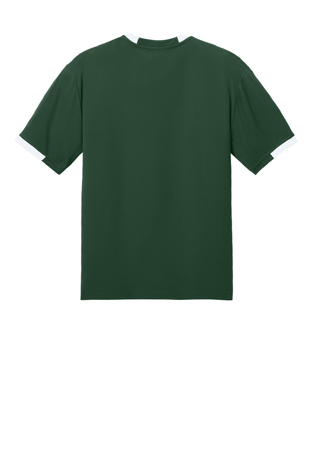 Sport-Tek ST440 Mens Club Moisture Wicking Short Sleeve Crewneck T-Shirt Forest Green/White Flat Back