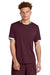Sport-Tek ST440 Mens Club Moisture Wicking Short Sleeve Crewneck T-Shirt Maroon/White Model Front