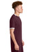 Sport-Tek ST440 Mens Club Moisture Wicking Short Sleeve Crewneck T-Shirt Maroon/White Model Side