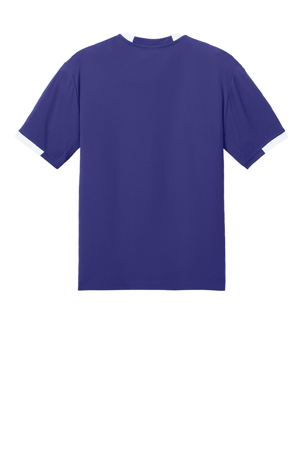Sport-Tek ST440 Mens Club Moisture Wicking Short Sleeve Crewneck T-Shirt Purple/White Flat Back