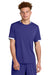 Sport-Tek ST440 Mens Club Moisture Wicking Short Sleeve Crewneck T-Shirt Purple/White Model Front