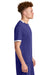 Sport-Tek ST440 Mens Club Moisture Wicking Short Sleeve Crewneck T-Shirt Purple/White Model Side