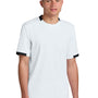 Sport-Tek Mens Club Moisture Wicking Short Sleeve Crewneck T-Shirt - White/Black