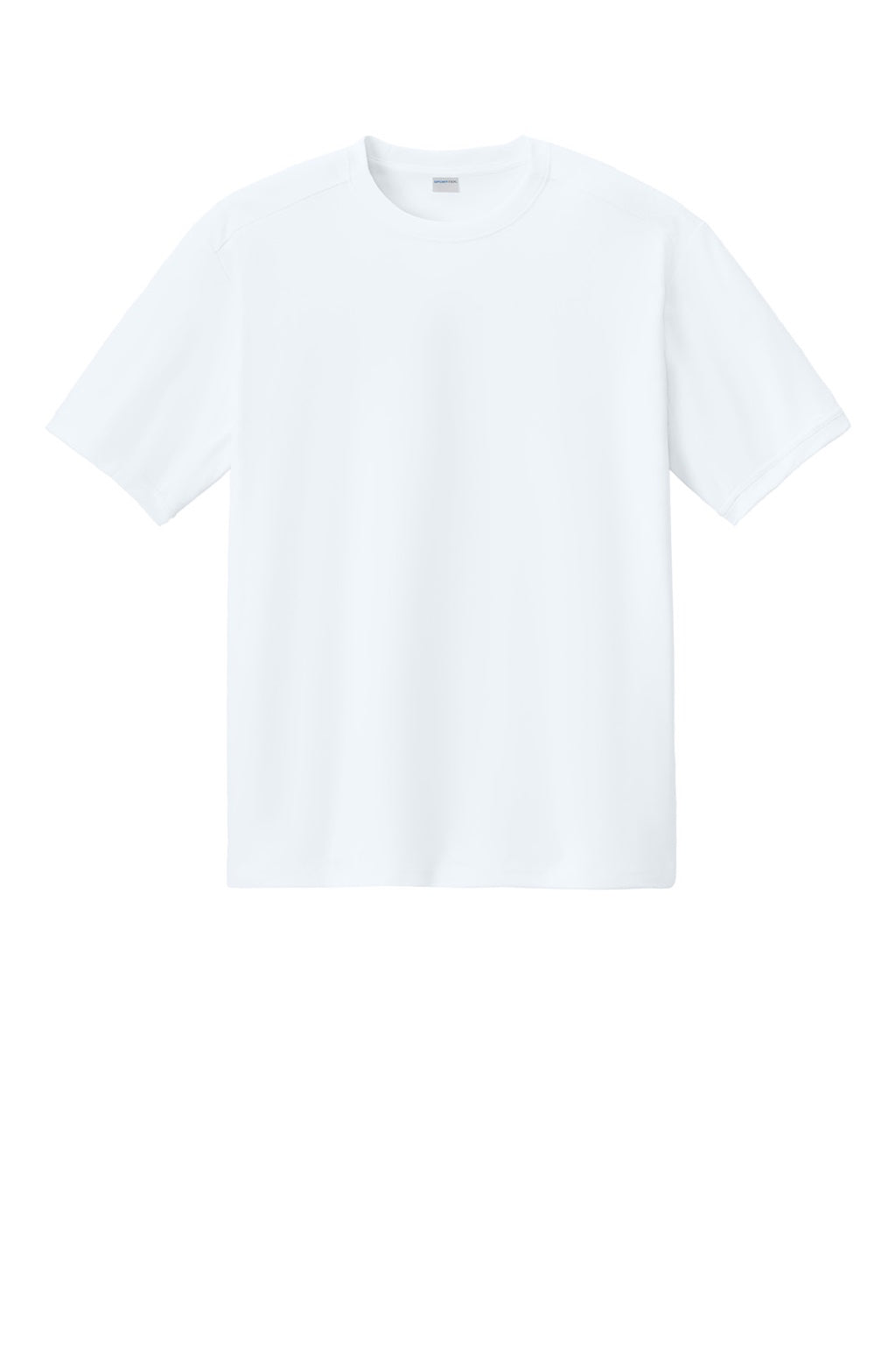 Sport-Tek ST440 Mens Club Moisture Wicking Short Sleeve Crewneck T-Shirt White/White Flat Front
