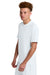 Sport-Tek ST440 Mens Club Moisture Wicking Short Sleeve Crewneck T-Shirt White/White Model Side