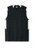 Sport-Tek ST441 Mens Club Moisture Wicking V-Neck Tank Top Black/White Flat Front