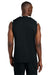 Sport-Tek ST441 Mens Club Moisture Wicking V-Neck Tank Top Black/White Model Back