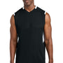 Sport-Tek Mens Club Moisture Wicking V-Neck Tank Top - Black/White