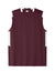 Sport-Tek ST441 Mens Club Moisture Wicking V-Neck Tank Top Maroon/White Flat Front
